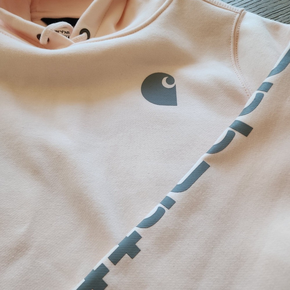 ⛺️Carhartt Relaxed Fit Midweight Hoodie Peach Logo Pullover L Gorpcore Workwear